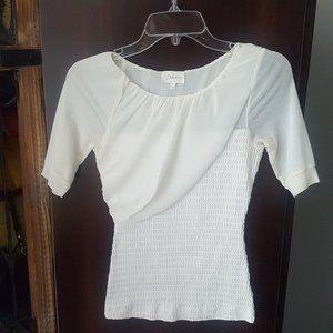 Anthropologie Deletta Mesh Swirl Top